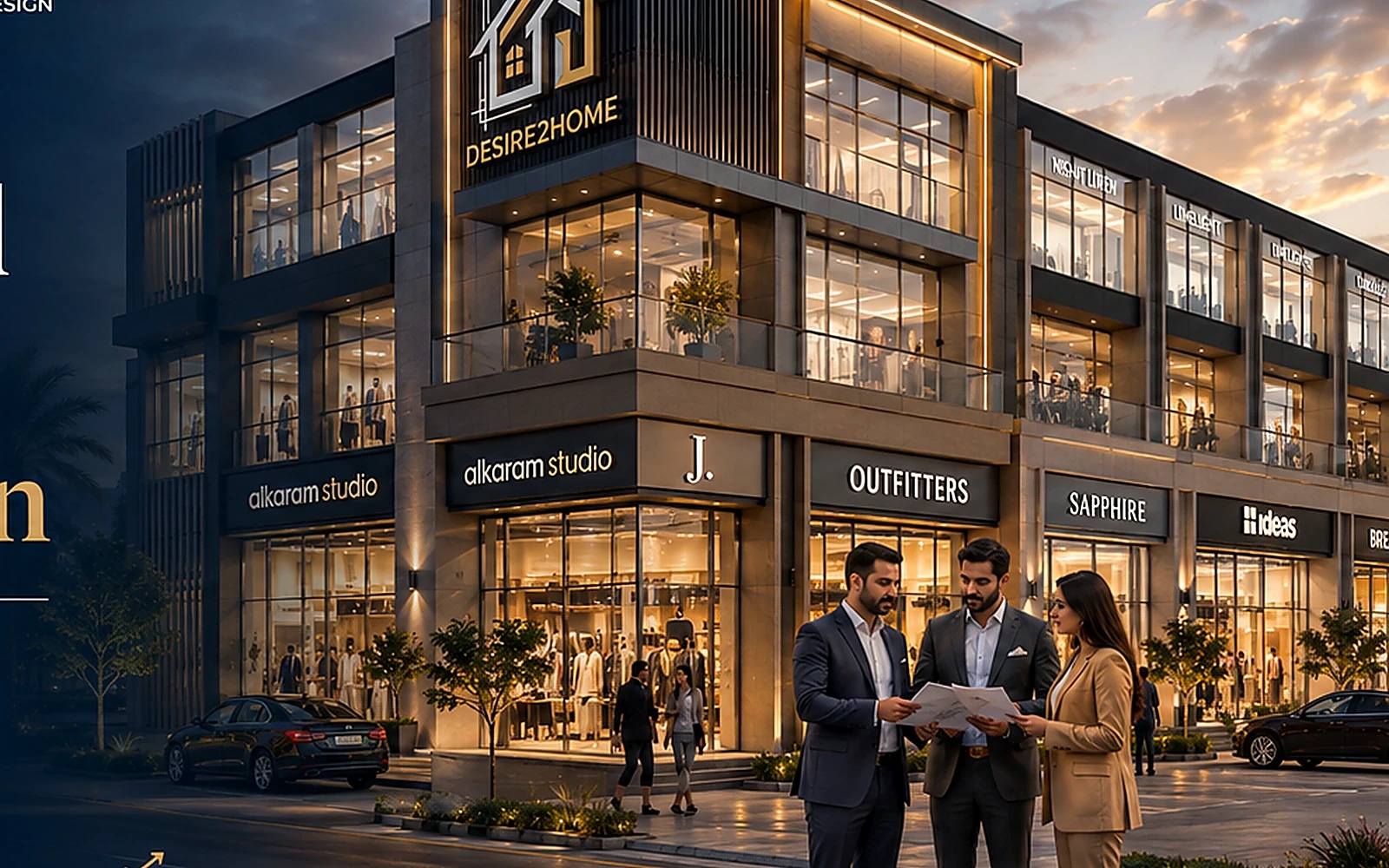 Modern commercial plaza construction concept by Desire2Home